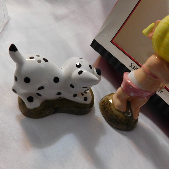 One Hundred Eighty Degrees Dog and Girl Magnetic Salt & Pepper Shakers - Picture 11 of 11